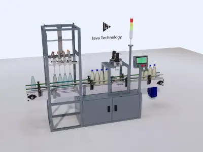 Automatic Liquid Filling Machine 4 Nozzle SketchUp FBX 3D model
