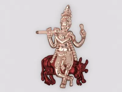 lord krishna pendant Hindu God 3D print model