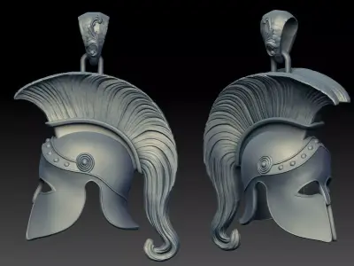 spartan Corinthian  Greek  helmet pendant  3D print model