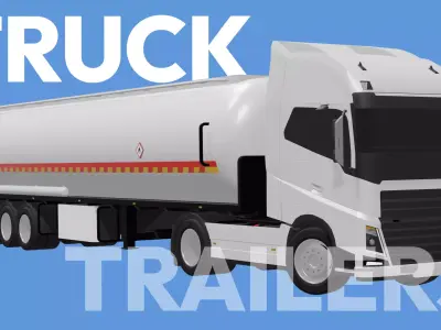 Truck and Trailers - Low poly Low-poly 3D model
