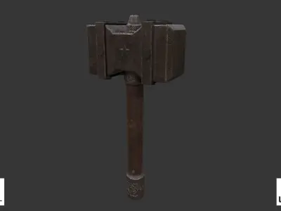 MEDIEVAL HAMMER Low-poly 3D model purchase