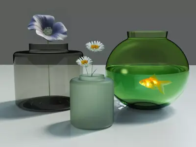 Vase Set  Free low-poly 3D model