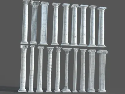Colone 1 set of marble columns 3D model