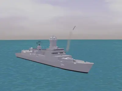 Indian Navy INS Kolkata class  destroyer Project 15A stealth Low-poly 3D model