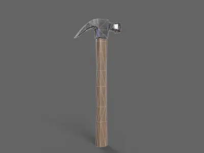 PBR Claw Hammer Wood1 Low-poly 3D model