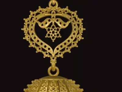 jumka gold ornament 3D print model