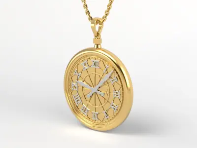 Antique clock pendant 3D print model