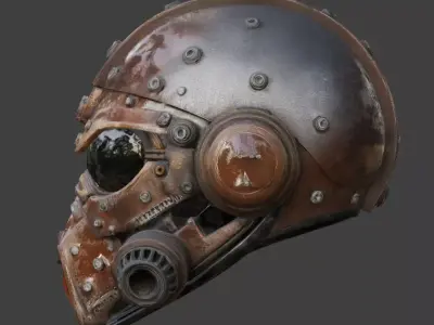 Steampunk Heavy Tactical Helmet 3D Model Low-poly 3D model purchase