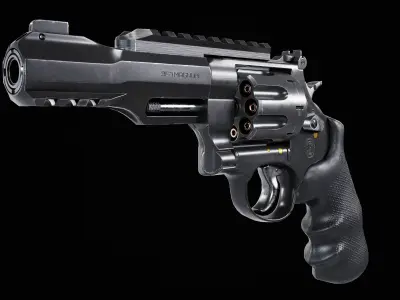 Revolver Smith and Wesson Magnum 357 Low-poly 3D model