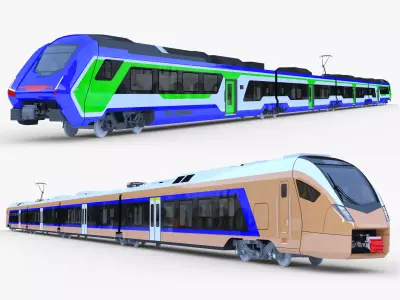 Stadler Flirt and Hitachi HTR 412 3D Model Pack
