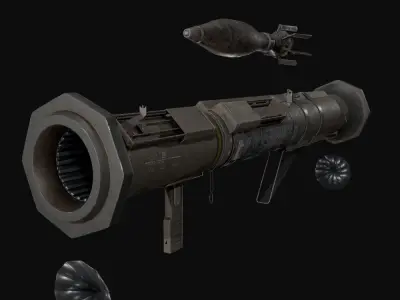 AT4  rocket launcher Low-poly 3D model