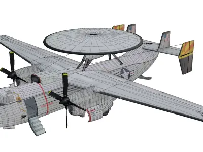 Northrop Grumman E-2 Hawkeye Low-poly 3D model