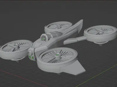 Sci-fi Drone with camera  Low-poly 3D model
