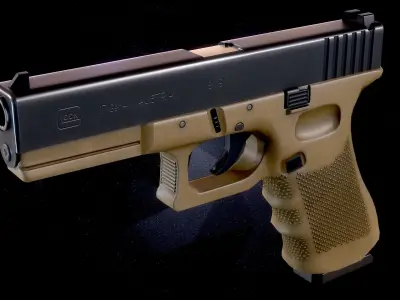 Glock pistol Low-poly 3D model purchase