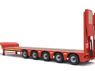 LowBoy Trailer 3D model Textured