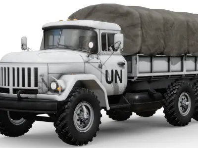 UN Supply Truck Low-poly 3D model