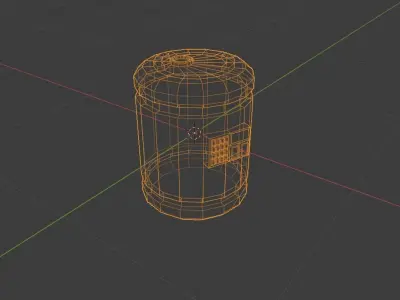 Sci-fi low-poly barrel Free low-poly 3D model