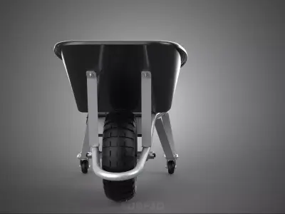 BLACK ELECTRIC CONSTRUCTION WHEELBARROW CART DOLLY BUILDING SITE 3D model