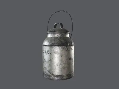 Old Milk Can Game Ready Low-poly 3D model