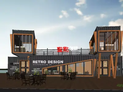 container building Low-poly 3D model