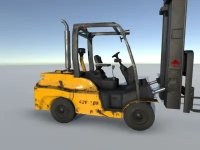 Forklift truck Low-poly 3D model order