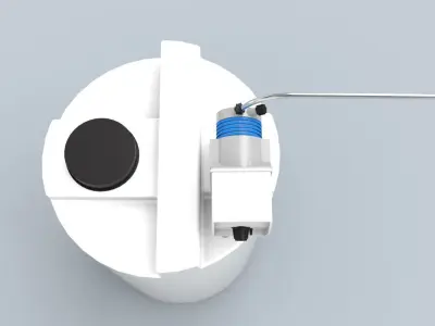 Chemical tank with emec dosing pump Low-poly 3D model