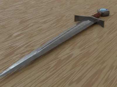 High-poly Iron Sword 3D model