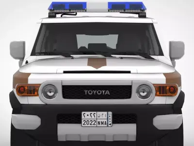Saudi police Toyota land cruiser fj 2008 - 2022  Low-poly 3D model
