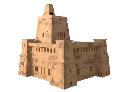 Arabic Buildings parts Low-poly 3D model