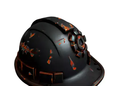 Worn Industrial Hard Hat Prop Low-poly 3D model