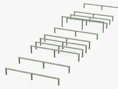 Low Training Obstacles Shabby 3D model