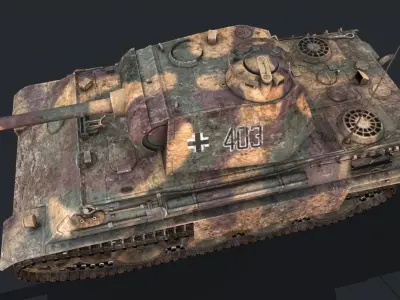 Panther tank Low-poly 3D model