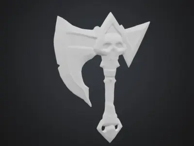 Skull blade axe Low-poly 3D model