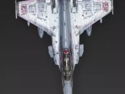 Graffiti Skull Fighter Jet 3D Model Urban Combat Ace Low-poly 3D model