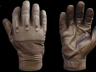 Tactical Gloves 039 Low-poly 3D model
