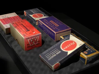 Ammo boxes Low-poly 3D model purchase