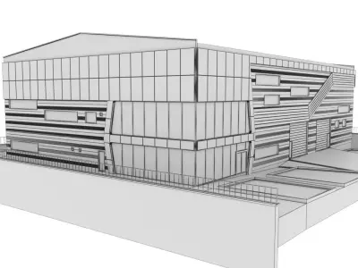 Factory Building Composite Panel Facade 3D model purchase