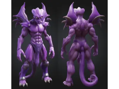 Stylized Alien Demon Creature Low-poly 3D model