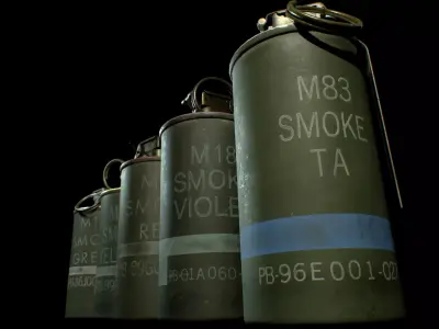 M18 and M83 Smoke Grenades Low-poly 3D model