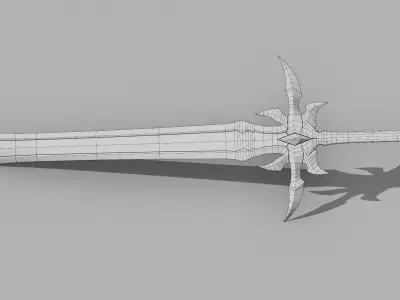 Fang of Rakhan Game-Ready PBR 3D Sword  Low-poly 3D model