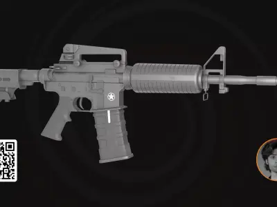 Assault Rifle M4 Tactical - 3D Model Military Firearm 3D model