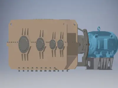 3 Speeds reducer gearbox 3D model