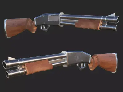 Stylized Shotgun 3D model purchase