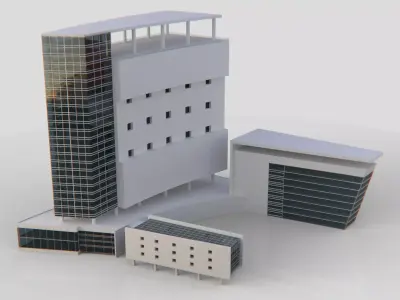 Central Building Low-poly 3D model buy