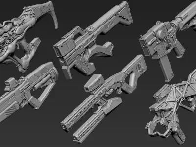 3D Printable Sci-Fi Weapon Part 4 3D model