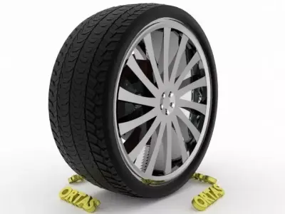 ORTAS CAR WHEEL RIM 125 GAME READY WHEEL RIM TIRE 3D model