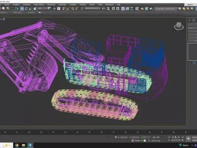 Excavator Mining R9250 Low-poly 3D model