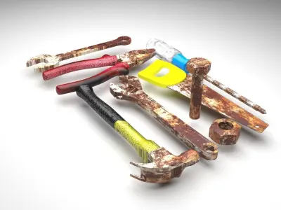 Old Tools Set 3D model