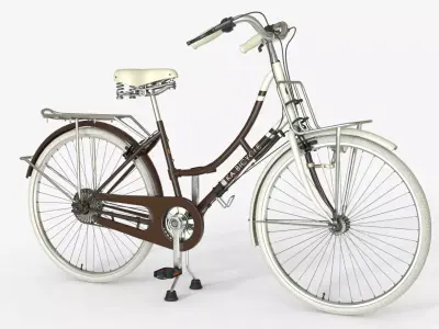 Brown Vintage City Bicycle 3D model