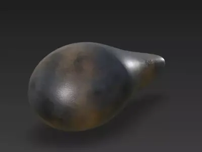 Sci-Fi Aerodynamic Drop Capsule - Industrial Rusty Metal Pod  3D model